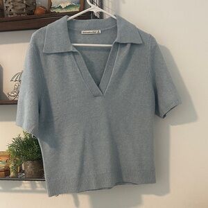 Abercrombie and Fitch Soft Blue Short Sleeve Polo Sweater